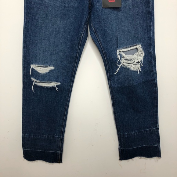 NWT Levi’s 501 Original Cropped Distressed Jeans - Picture 4 of 7